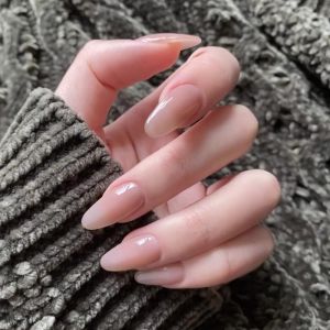 CHUBEISHI | Nude Bridal Wedding Photography Acrylic Nails Handmade Almond Shape