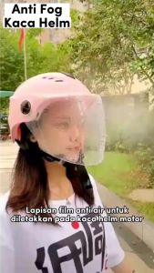 Stiker Anti Fog Kaca Helm Motor & Lapisan Nano Anti Air