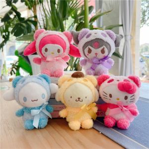 JIYAN2866 Kuromi Pendant Sanrio Plush Toys Keychain Stuffed Doll Funny Cartoon Doll Keychain Fashion Cartoon Key Pendant