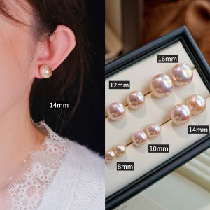 Elegant French Style Soft Aurora Pink Pearl Versatile Ear Cuffs Fashionable Decorative Gold Plated Jewelry for Women