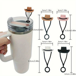 Silicone mũ cao bồi dễ thương hình mũ rơm Topper tái sử dụng tip bảo vệ cap rơm Miếng bọc tai nghe Mug phụ kiện Quà Tặng