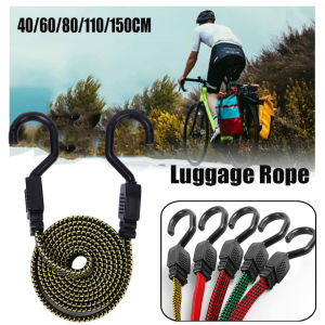 Cycling Elastic Luggage Rope with Hook Motorcycle Bicycle Cargo Binding Fixed Strap Roof Rack Tie Band Cord Auto Accessories 40/60/80/110/150CM