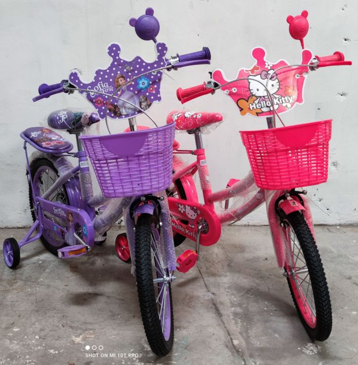 CHILDREN BICYCLE BIKE CHARACTER HELLOKITTY AND SOFIA SIZE 16 FOR KIDS BIKE HEAVY DUTY BIKE