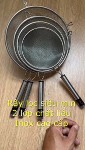 Rây lọc siêu mịn 2 lớp chất liệu Inox cao cấp - lọc cháo sữa hạt cua tiện dụng Bộ rây lọc Inox là đồ dùng không thể thiếu trong căn bếp gia đìnhnhà hàng... giúp vớt bọt của thịt lọc cua cá lọc đồ ăn dặm lọc sữa hạt hay đơn giản là lọc hột cam.