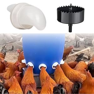 CRUSHES Rain Proof Chicken Feeder DIY Automatic Poultry Pro Feeder High Quality Durable Self Gravity Feeder for Buckets Barrels Bins Troughs