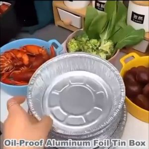 10 pcs Air Fryer Disposable Baking Aluminum Foil Tin Tray Non-Stick Steamer Round Liners Kitchen Accessories