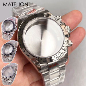 39mm VK63 VK64 Watch Case Compatible for Chronograph Mens Watch Quartz Movement Replacements Cases Sapphire Crystal Stop Watch