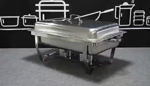11L 3 Compartment Stainless Steel Chafing Dish Portable Buffet Food Warmer with Cover Fuel-Heated Food Warming Tray for Home Party