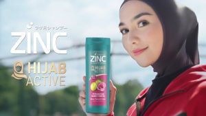 Paket isi 2 ZINC Shampoo Hijab Active Perawatan Rambut Rontok Botol 340ml