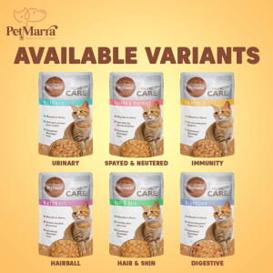 PetMarra Feline Care Morsels Adult Cat Wet Food Pouch Urinary 85g BUNDLE OF 6 pet foods all breeds cats