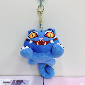 New Anime Kpop Demons Hunters Plush Keychain Cute Purple Tiger Black Hat Magpie With 3 Eyes Monster Keychain Plush Toy