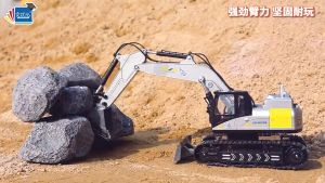 Remote Control Die Cast Metal Alloy Excavator Model Truck Car Play Vehicle Engineering Digging Machine Kids BoyToy Gift