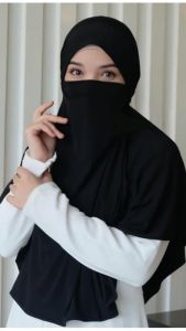Instant Jilbab Hijab Bergo French Khimar Veil Standard raya Tali Aminah Niqab Syari Umrah Cadar Syari Multifungsi