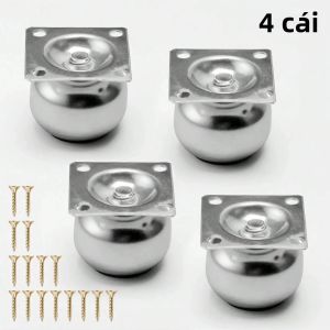 4 Miếng Chân Đồ Nội Thất Hình Tròn Nhỏ Bằng Kim Loại Được Đánh Bóng Cho Ghế Sofa - Cốc Đựng Đồ Nội Thất Bằng Kim Loại Bền