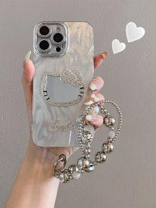 Ins Style Diamond Mirror Phone Case Silicone Full Cover for  12 13 pro Max Anti-Fall Fashion Beauty Makeup Reference