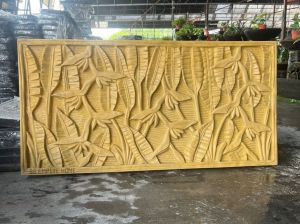 Wall Slate WS15 Fiberglass 121x61x5 Realistic 3D Garden Leaf Daun Art Craft Carving Dinding Hanging Balinese Outdoor