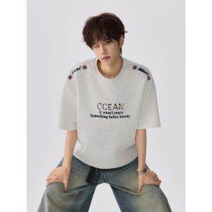 OULUDE | Embroidery Ethnic Style Loose Casual T-Shirt