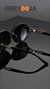 Grey Jack Kacamata Sunglasses Photocromic Polarized Anti UV Anti Silau Bulat TR90+Alloy Ringan Wanita 019