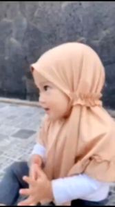 Kerudung Anak Perempuan: Jilbab Bayi 0-3 Tahun Jersey Premium Bergo Tali Serut