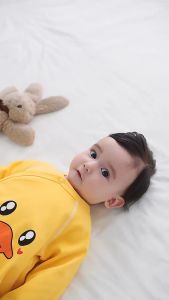 Bodysuit Bé Gái Áo Sơ Sinh Bé Trai Dài Tay Khóa Dán Cài Chéo Vải Cotton Cao Cấp Cho Bé
