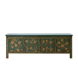 Aged Painted Chinese Style Solid Wood TV Cabinet