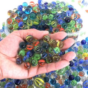50PCS 14mm Colorful Glass Marbles Toy Kids Marble Balls Run Game Solitaire Toy Accs Vase Filler&Fish Tank Home Toys Gift