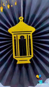 Paper Fan 6 in 1: Kipas Dekorasi Ramadhan Hitam Gold