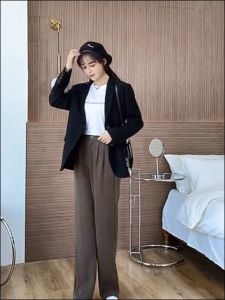 ASZUNE High-Waist Long Pants for Women Simple and Versatile Loose and Comfortable Fit Trousers