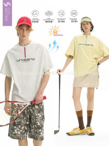 Unvesno Six-In-One Function Sunscreen Seamless Quick Dry Breathable Training Sports T-shirt Fashion Urban Style Short Sleeve round Neck
