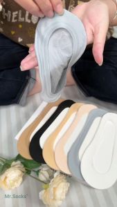 Combo 5 Tất nữ đi giày búp bê Mr.Socks có đệm cao su chống tuột gót chất liệu sợi cotton cao cấp TNBB-CB5