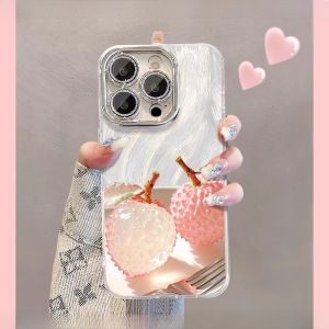 Crystal Lychee iPhone Case Protective Cover for Apple 16Promax OnePlus 1314 Redmi K80 Xiaomi 15 Huawei Mate 70604030 Oppo Phones