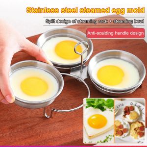 Stainless Steel Egg Poacher Poaching Pan Mould Egg Steamer Steamed Egges Mold Hoousehold Kitchen Cooking Tool Gadget