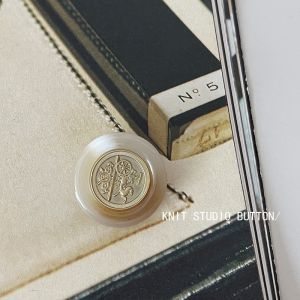 High-End Socialite Chanel Metal Buttons Retro Carriage Beige Buttons Cashmere Coat Outwear Buttons