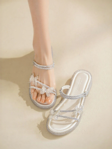 Josiny | Butterfly Thick Sole Summer Sandals Womens Wearable Two-wear Fairy Style