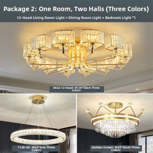 Aiskdan | Luxurious Crystal Ceiling Light Round