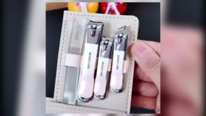 3-in-1 Professional Nail Cutter Set with Leather Case - High Quality Stainless Steel Manicure Pedicure Kit - Portable Grooming Set for Men and Women