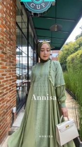 Zahira1808 Gamis Anissa Dress Bahan Katun Bolong Mix Ceruty Baby Doil Gamis Syari Murah Trendi Baju Syari Muslim Wanita Ibu Terlaris Baju Pesta Best Seller Gamis Gamis