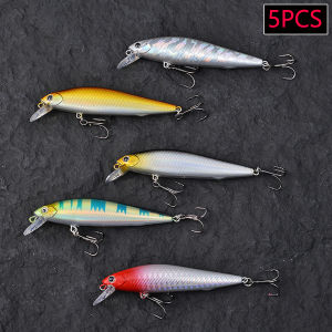 5PCS Long Casting Heavy-Duty Minnow Hard Baits Artificial Wobblers For Pike Trolling Swimbait Crankbaits Fishing Lures Tackle