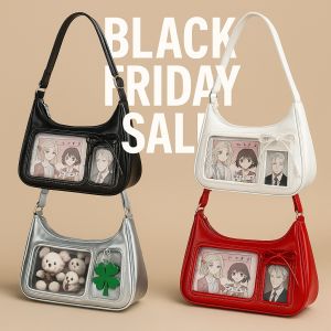 Y2k Harajuku Shoulder Bag Women Korean Transparent Ita Bag School Crossbody Bag Female Japanese Designer Preppy Handbag Purse