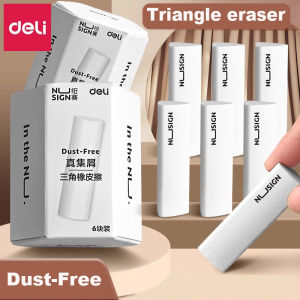deli | Deli Nusingn Triangle Eraser White TPE Plastic Rubber Pencil Erasers for Kids Writing Drawing Sketches Arts Eraser Soft 6/12pcs