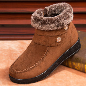 SHIPAILUO | Old Beijing Cloth Shoes Womens Winter Thickened Bottom Warm Anti-slip Fleece Lined Elderly Mothers Big Cotton Shoes