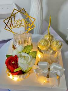 คัฟเค้กเงิน เค้กเงิน เค้กธนาบัตร ฟรีป้ายปักเค้ก+เทียน+ไฟLEDพร้อมกล่องผูกโบว์ ใส่เงินเองจ้า ไม่รวมช็อกโกแลต