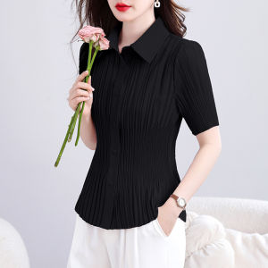 DAIXIANGFEIZI | Áo Blouse Phối Hợp Trắng Elegent Được Yêu Thích