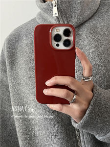 Annaccine Advanced Simplistic Red New Year Silicone Case Fits 17ProMax  15 Phones Fully Enclosed Slim High Impact Resistance