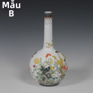 Vại Sứ Men Hồng Trang Trí Bằng Tay