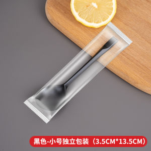 Thìa Nhựa Dùng Một Lần Đóng Gói Riêng Biệt Thìa Ăn Tráng Miệng Thìa Súp Bột Đá Thìa Mút Súp Thương Mại Vàng Giun Côn Trùng