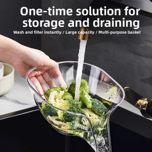 Multi-Functional Drain Basket New Kitchen Food Grade Heat Resistant Vegetable And Fruit Washing Basin Wet And Dry Separation