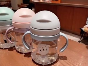 Mumystation 250ML Kids Water Bottle Drinking Baby Learning Cup Non-spill Training Cup Leak-Proof