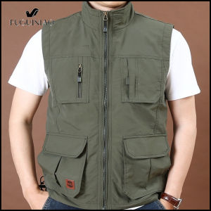 Fuguiniao อุปกรณ์สำหรับผู้ชายกล้ามแห้งเร็วหลวมเสื้อกล้ามเสื้อกล้ามคอกระเป๋ากีฬากลางแจ้ง