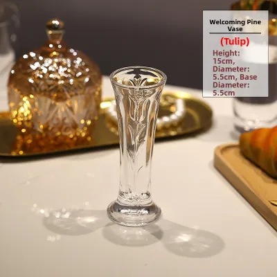 Modern Fashion Crystal Glass Flower Vase Dining Table Decoration Single Flower Small Vase Home Decorative Accessories